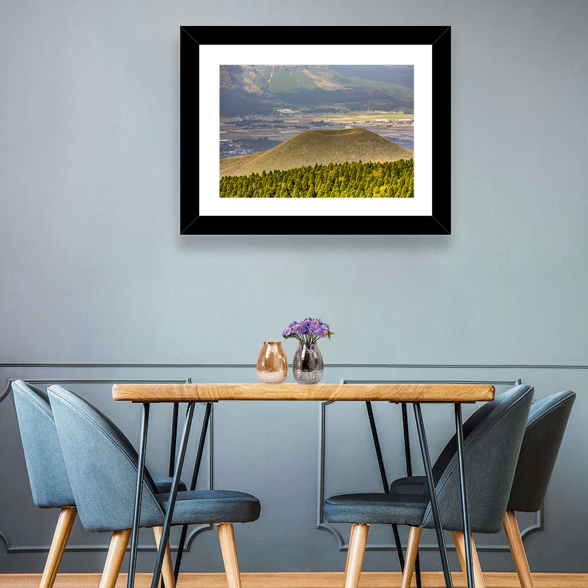 Mount Aso Komezuka Crater Wall Art in a room, landscape