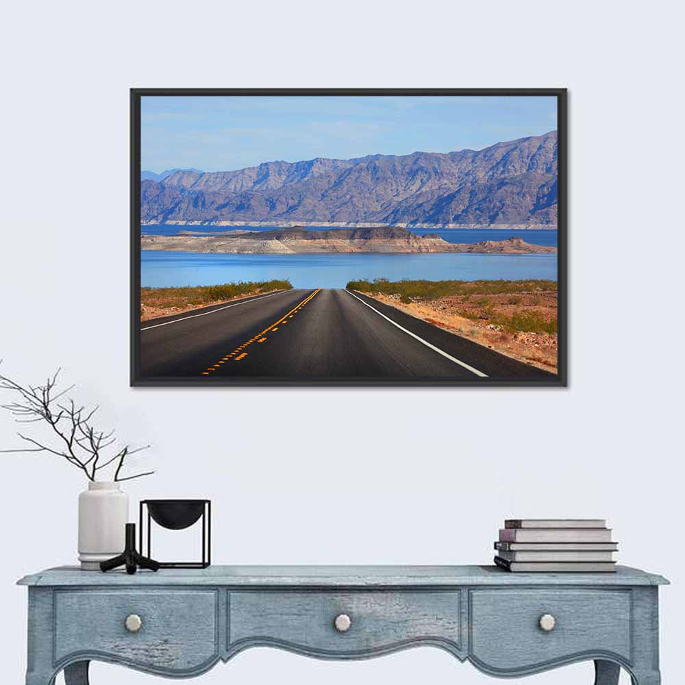 Lake Mead Road Perspective Wall Art in a room, landscape
