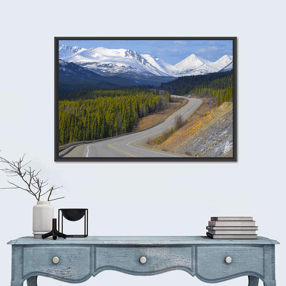 Alaska Highway Winding Road and Rv Wall Art