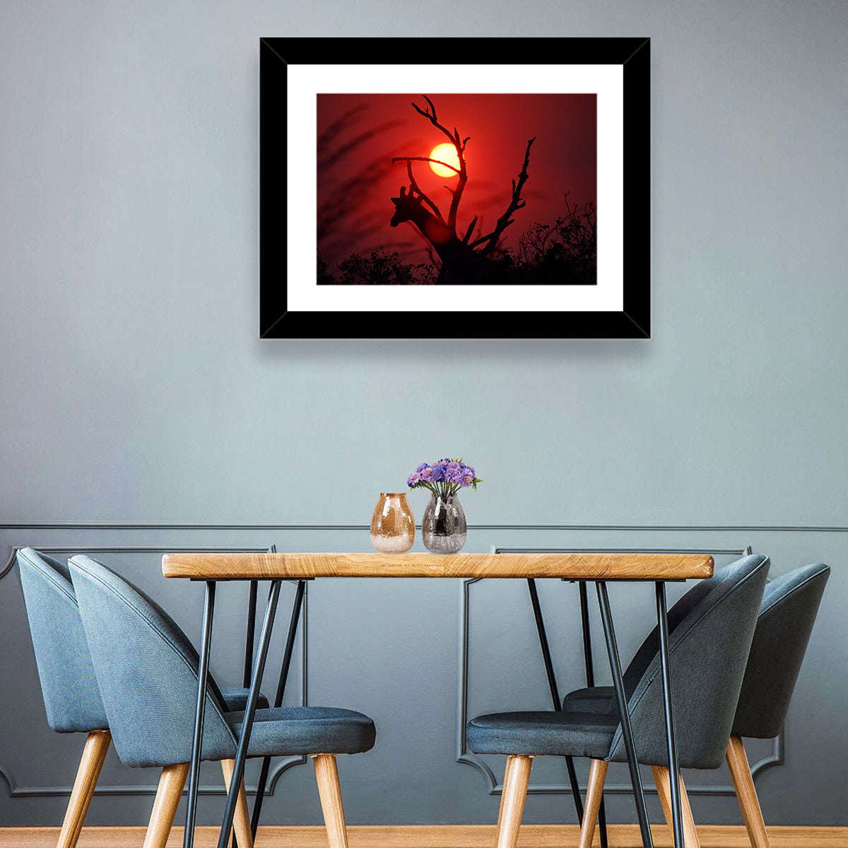 Giraffe at Sunset Wall Art