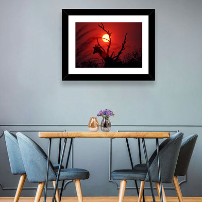 Giraffe at Sunset Wall Art