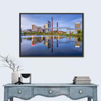 Birmingham Skyline Reflection at Twilight Wall Art