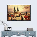 Prague Old Town Skyline at Golden Hour Wall Art