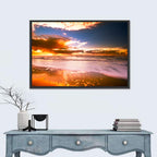 Golden Hour Beach Sunset Wall Art