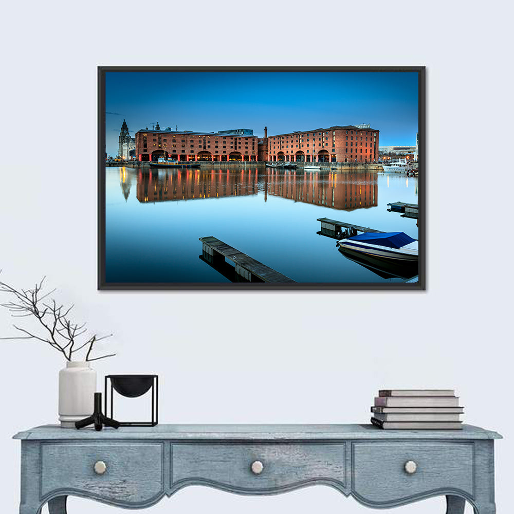 Royal Albert Dock Reflections, Liverpool Wall Art in a room, landscape
