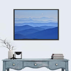 Misty Blue Mountain Valley Wall Art