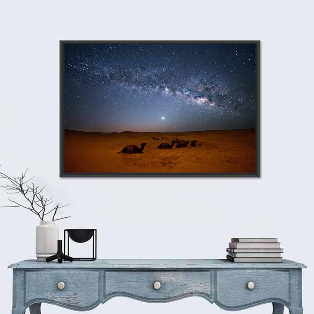 Sahara Night Sky with Camels Wall Art