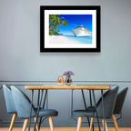 Cruise Ship Beside Tropical Beach Wall Art