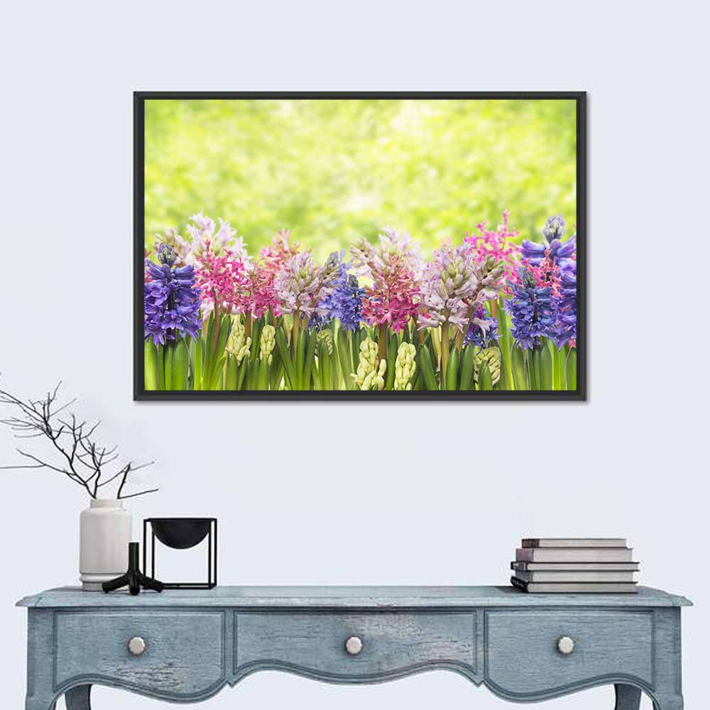 Hyacinth Cluster in Bloom Wall Art in a room, landscape
