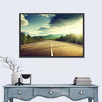 Sunlit Asphalt Road Wall Art