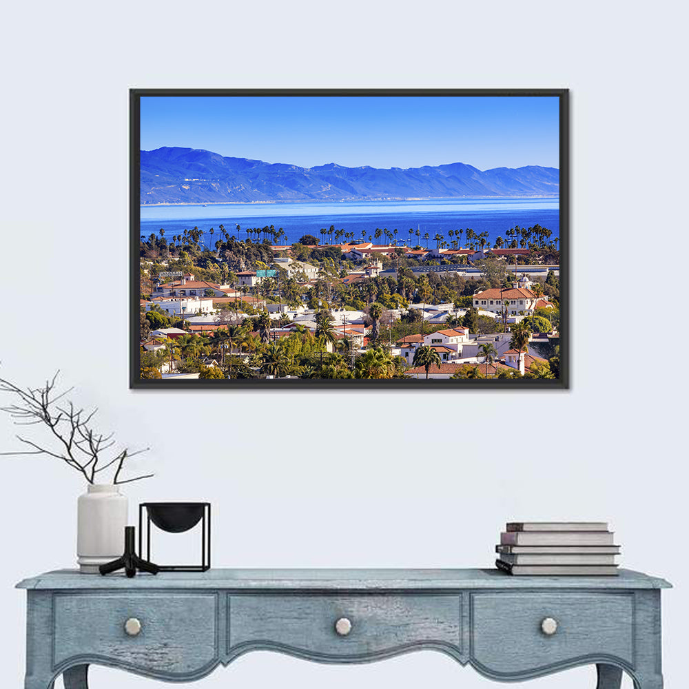 Santa Barbara Waterfront View Wall Art in a room, landscape