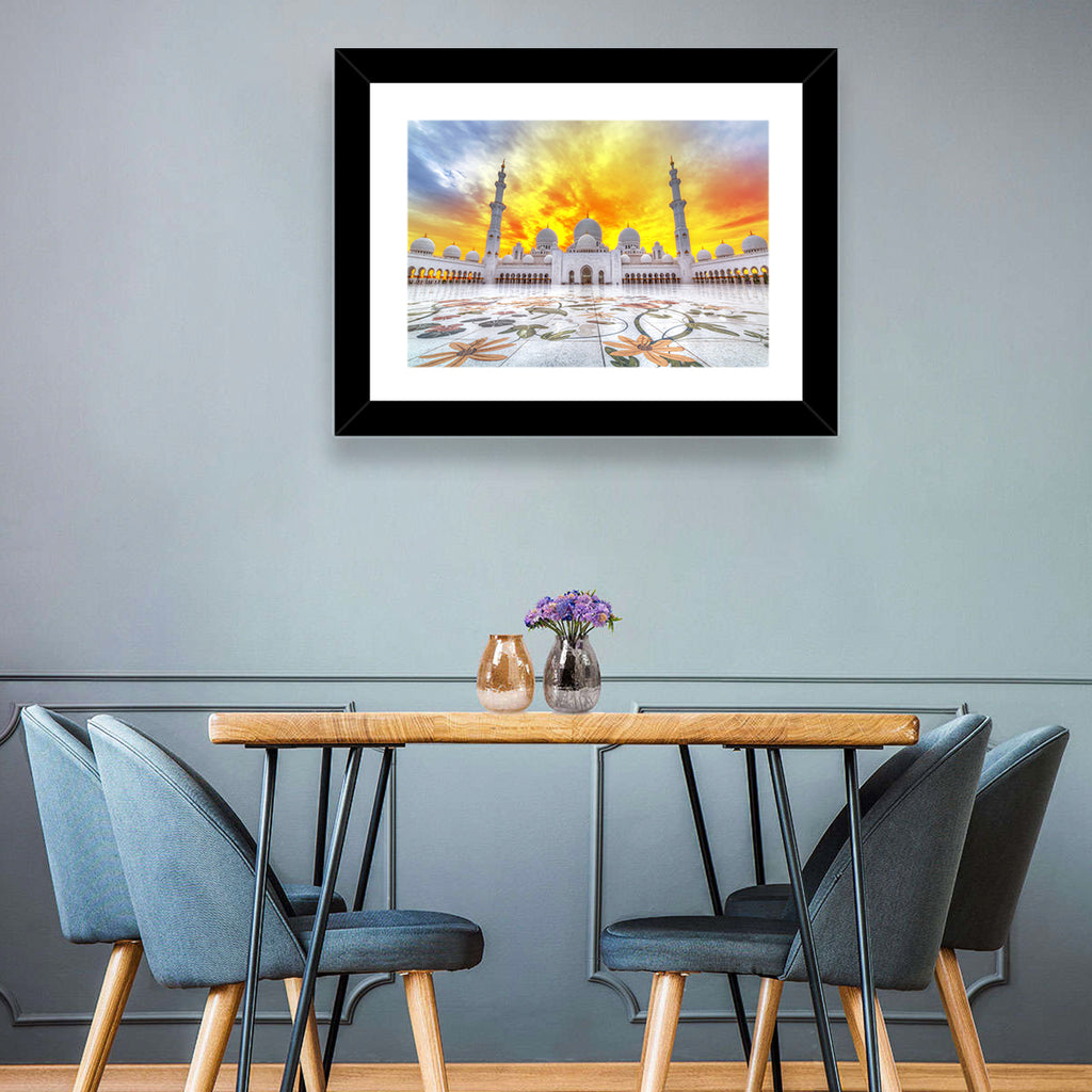 Sheikh Zayed Grand Mosque at Sunset Wall Art