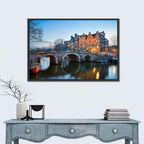 Brouwersgracht Canal Bridge at Dusk Wall Art