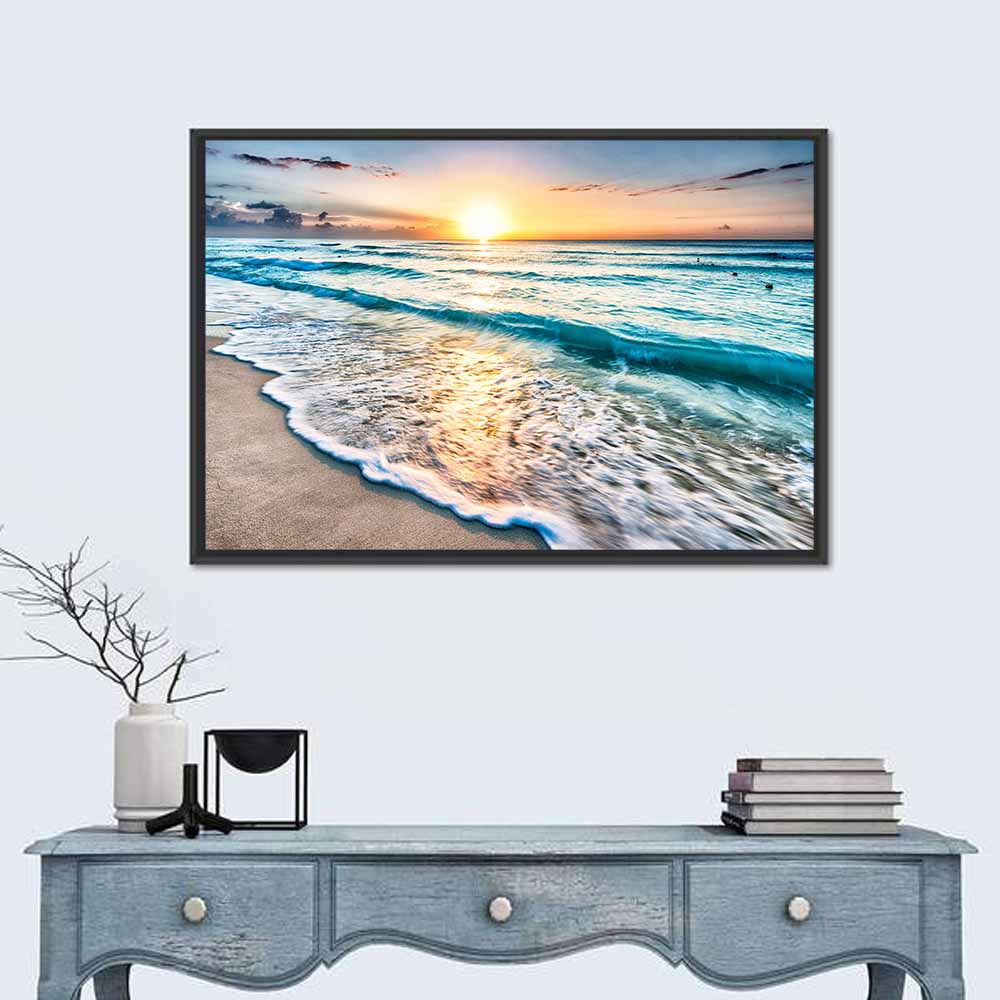 Cancun Beach Sunrise Wall Art