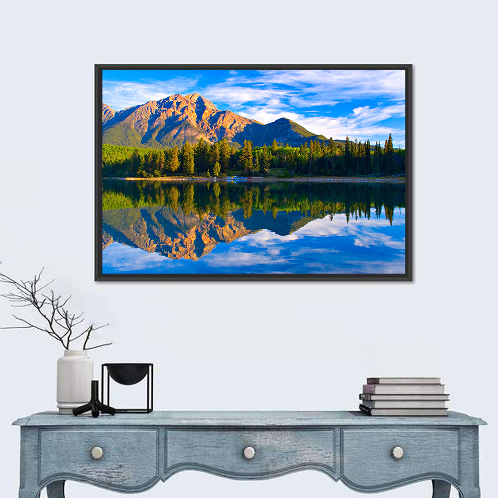 Patricia Lake Reflection Wall Art in a room, landscape
