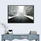 Glowing Winter Road Wall Art