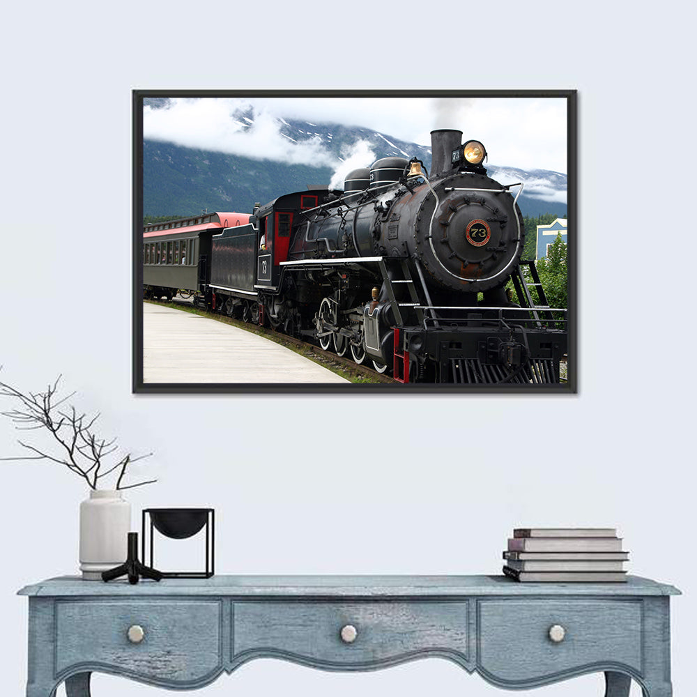 Skagway Steam Locomotive No. 73 Wall Art in a room, landscape