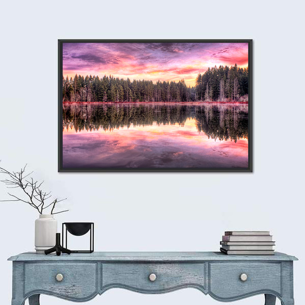 Sunrise Reflection at Forest Lake Wall Art