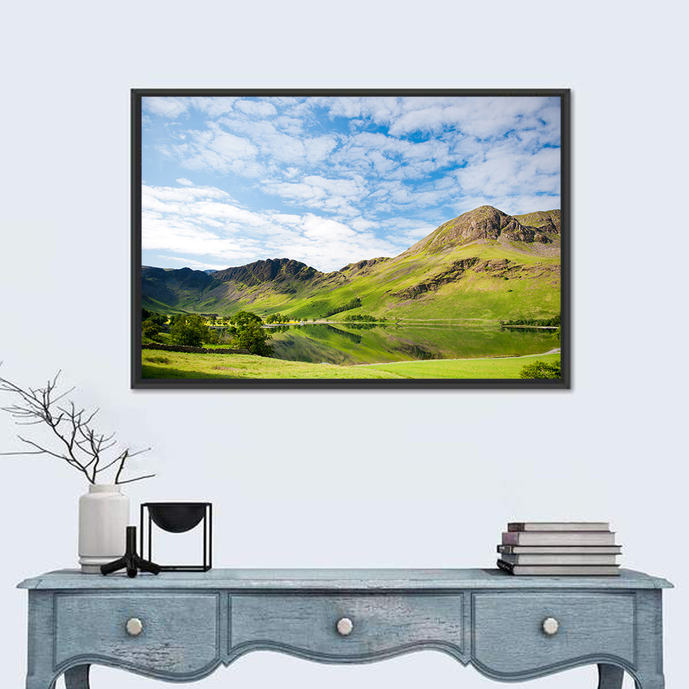 Haystacks Reflection at Buttermere Wall Art in a room, landscape