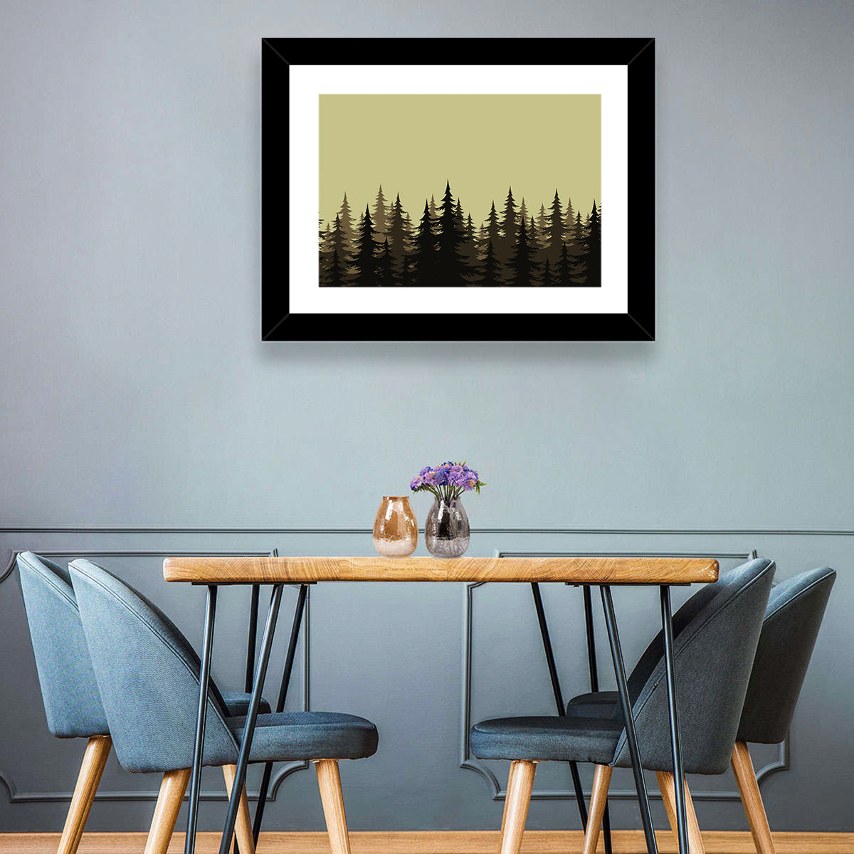 Fir Trees Silhouettes Wall Art
