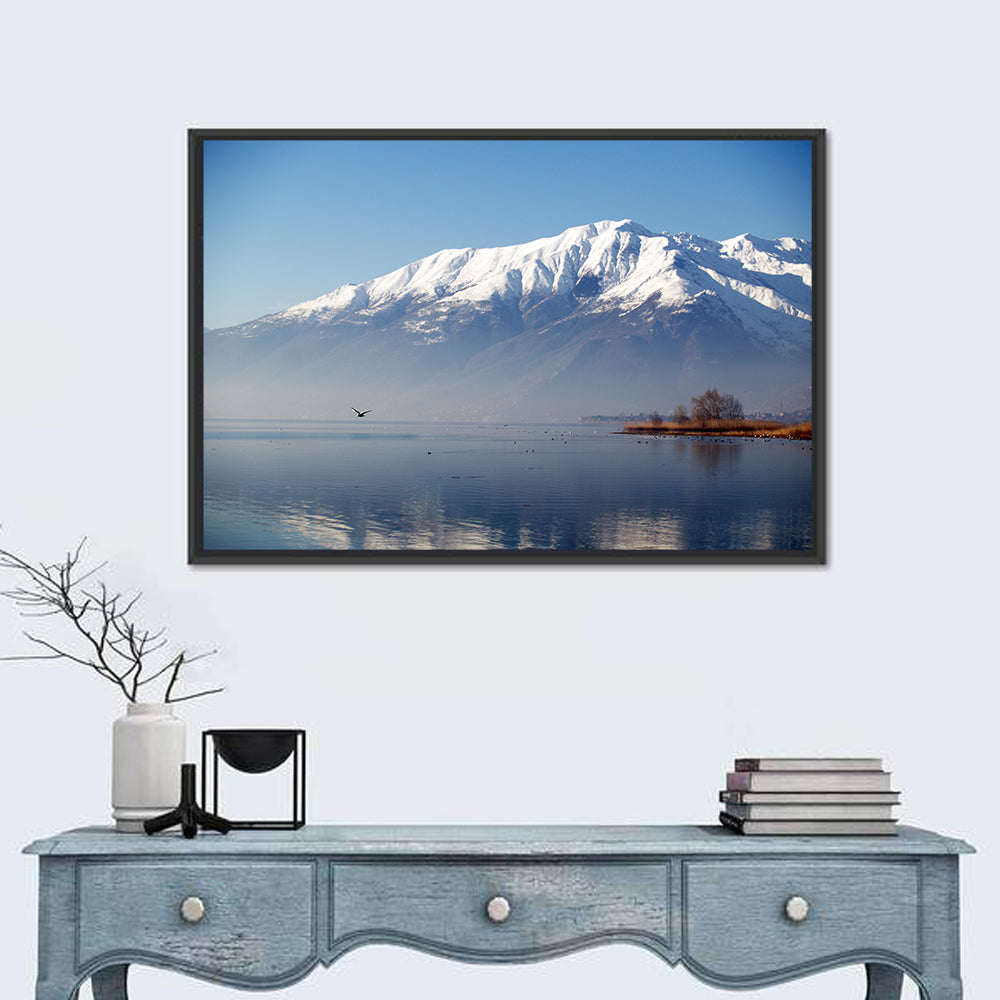 Lake Como Reflection Wall Art in a room, landscape