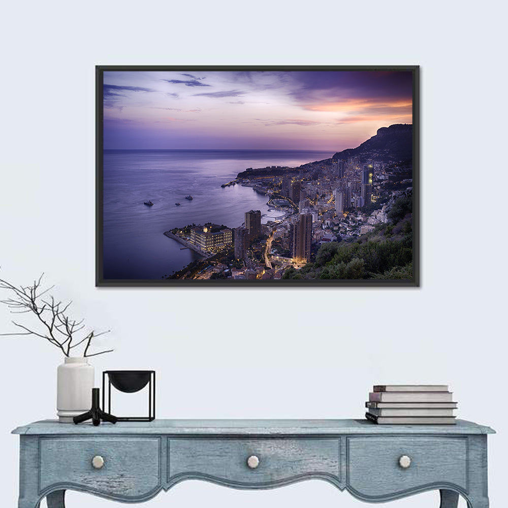 Monte Carlo at Dusk Wall Art in a room, landscape