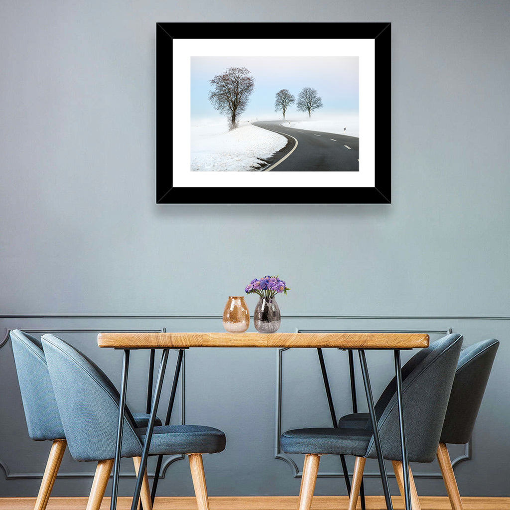 Foggy Winter Road Wall Art