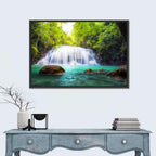 Erawan Falls Turquoise Waterfall Wall Art