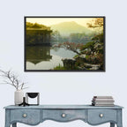 West Lake Morning Pavilion Wall Art