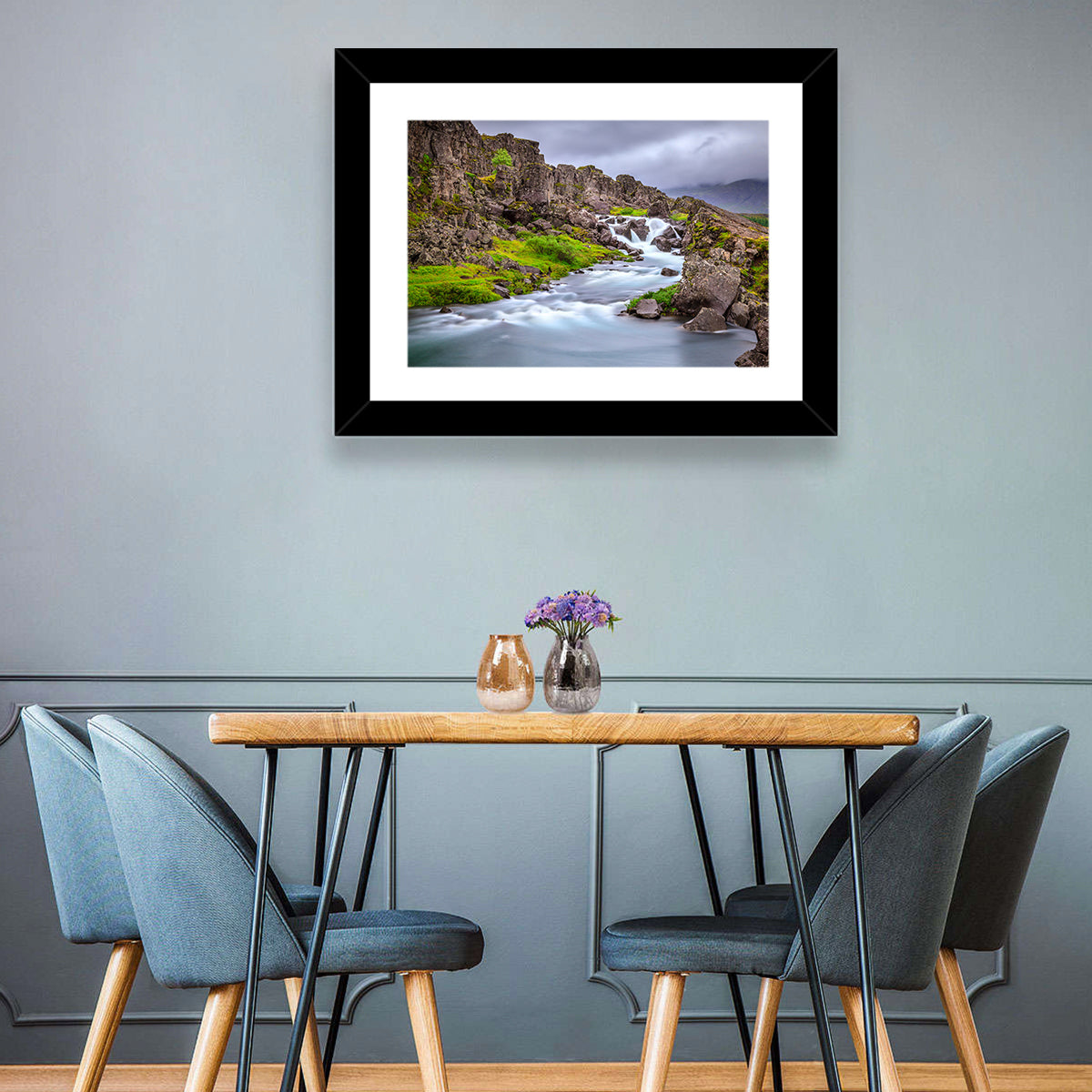 Öxarárfoss Stream, Þingvellir Wall Art in a room, landscape