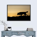 Wolf at Golden Horizon Wall Art