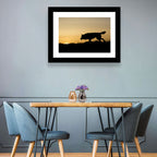 Wolf at Golden Horizon Wall Art