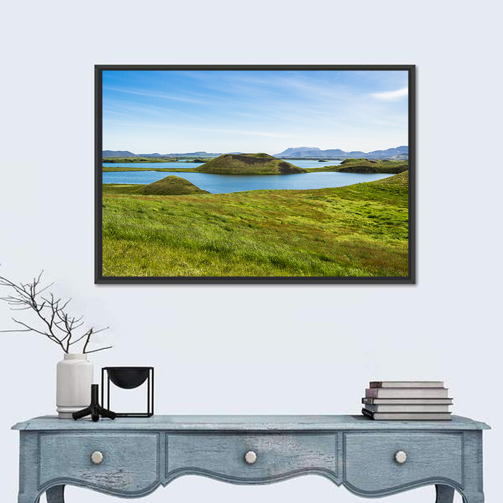Mývatn Pseudocraters Wall Art in a room, landscape