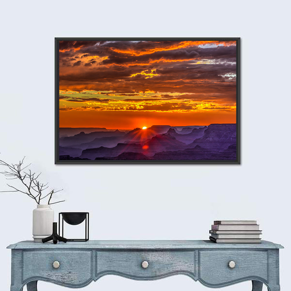 Lipan Point Sunset Sunburst Wall Art