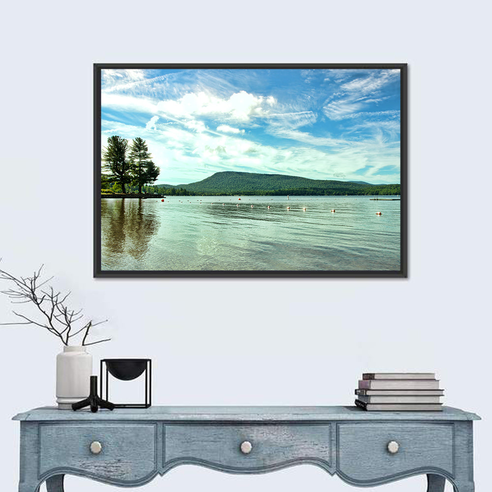 Lake Pleasant Reflections Wall Art in a room, landscape