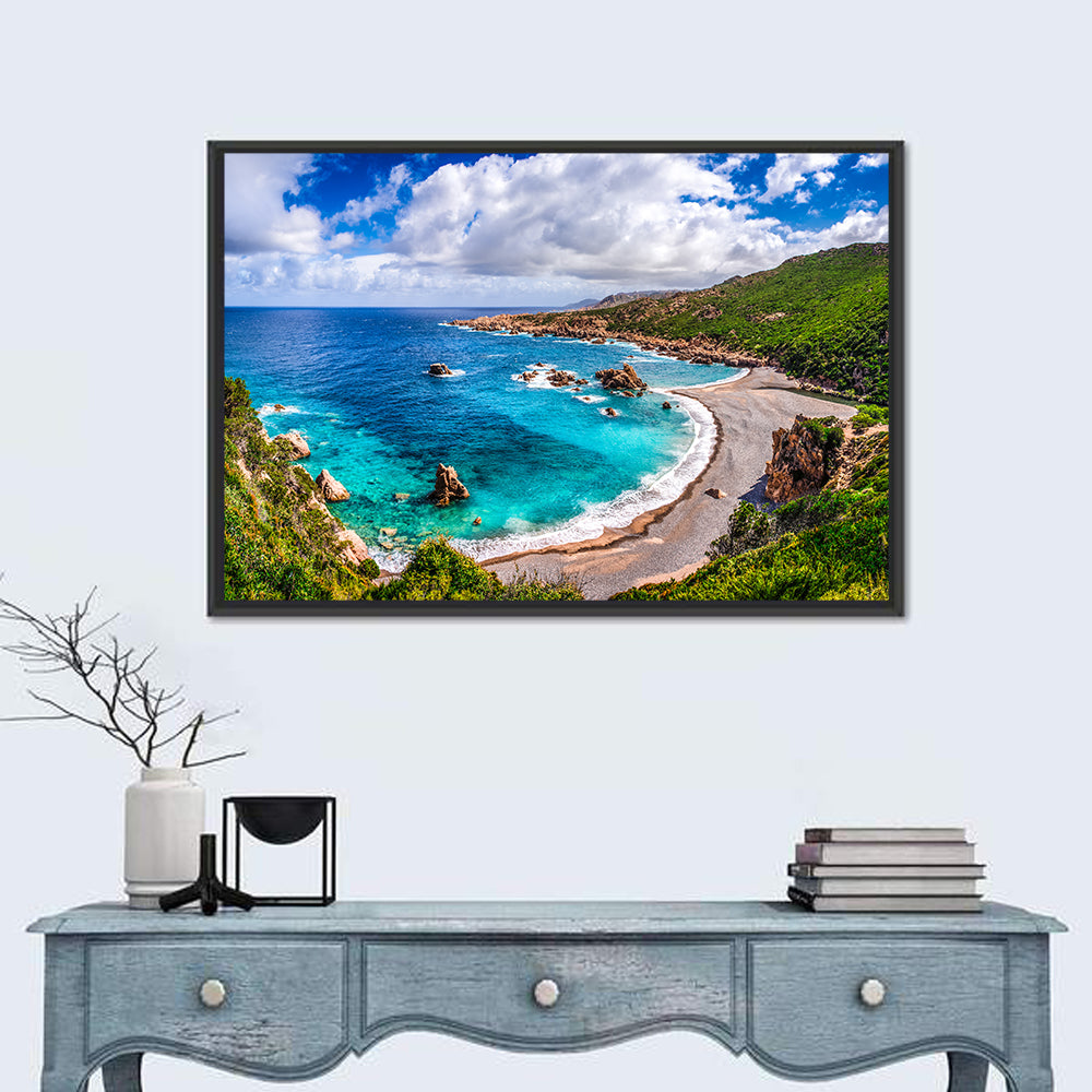 Cala Spinosa Cove, Sardinia Wall Art in a room, landscape