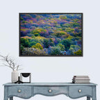 Autumn Canopy Forest with Cabin Roof Wall Art