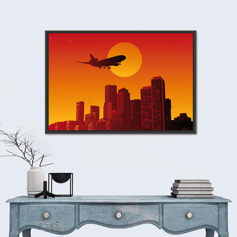 Tri Jet Sunset Skyline Wall Art