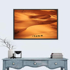 Desert Camel Caravan in Golden Dunes Wall Art