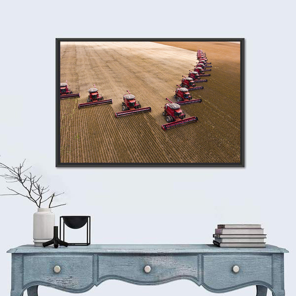 Aerial Soybean Harvest Wall Art