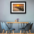 Sunset Over Sea Caves Wall Art