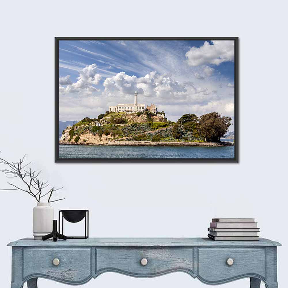Alcatraz Island Wall Art in a room, landscape