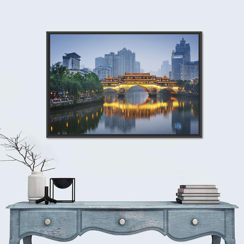 Anshun Bridge at Twilight Wall Art in a room, landscape
