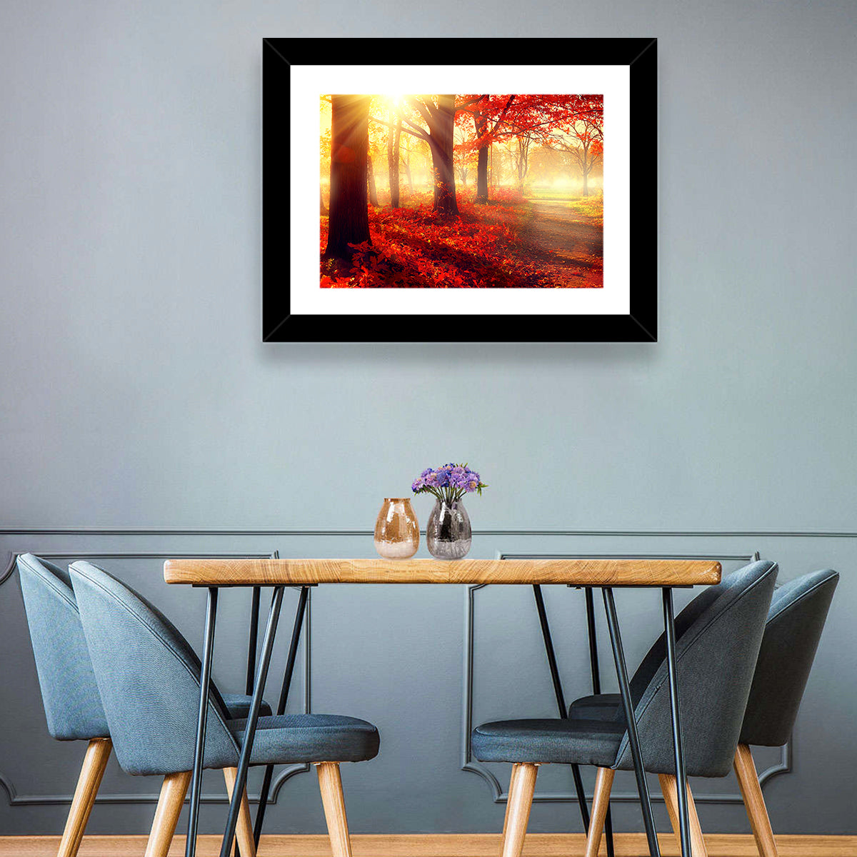 Sunlit Forest Path Wall Art