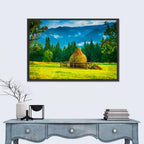 Haystack in Mountain Meadow Wall Art