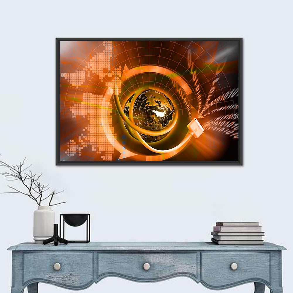 Digital Connectivity Globe Wall Art