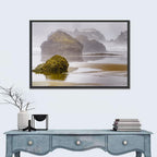 Misty Oregon Sea Stacks Wall Art