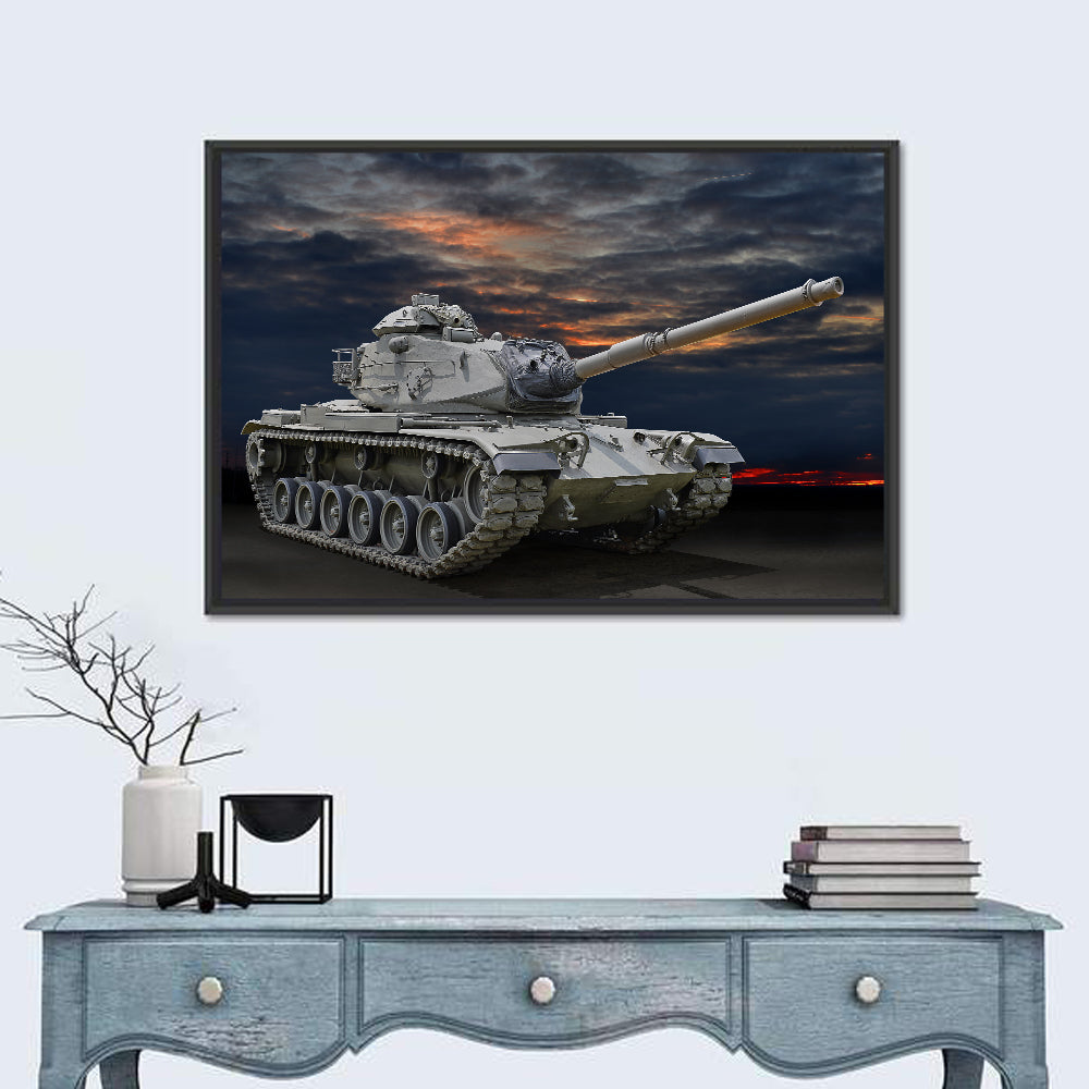 Tracked Tank at Sunset Wall Art