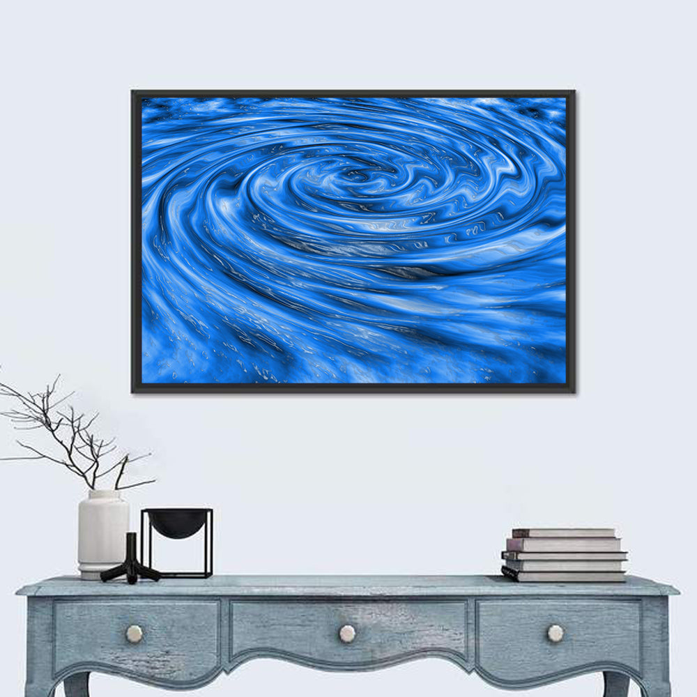 Azure Water Vortex Wall Art in a room, landscape