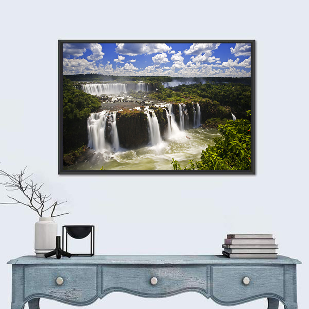 Iguazu Falls River View Wall Art in a room, landscape